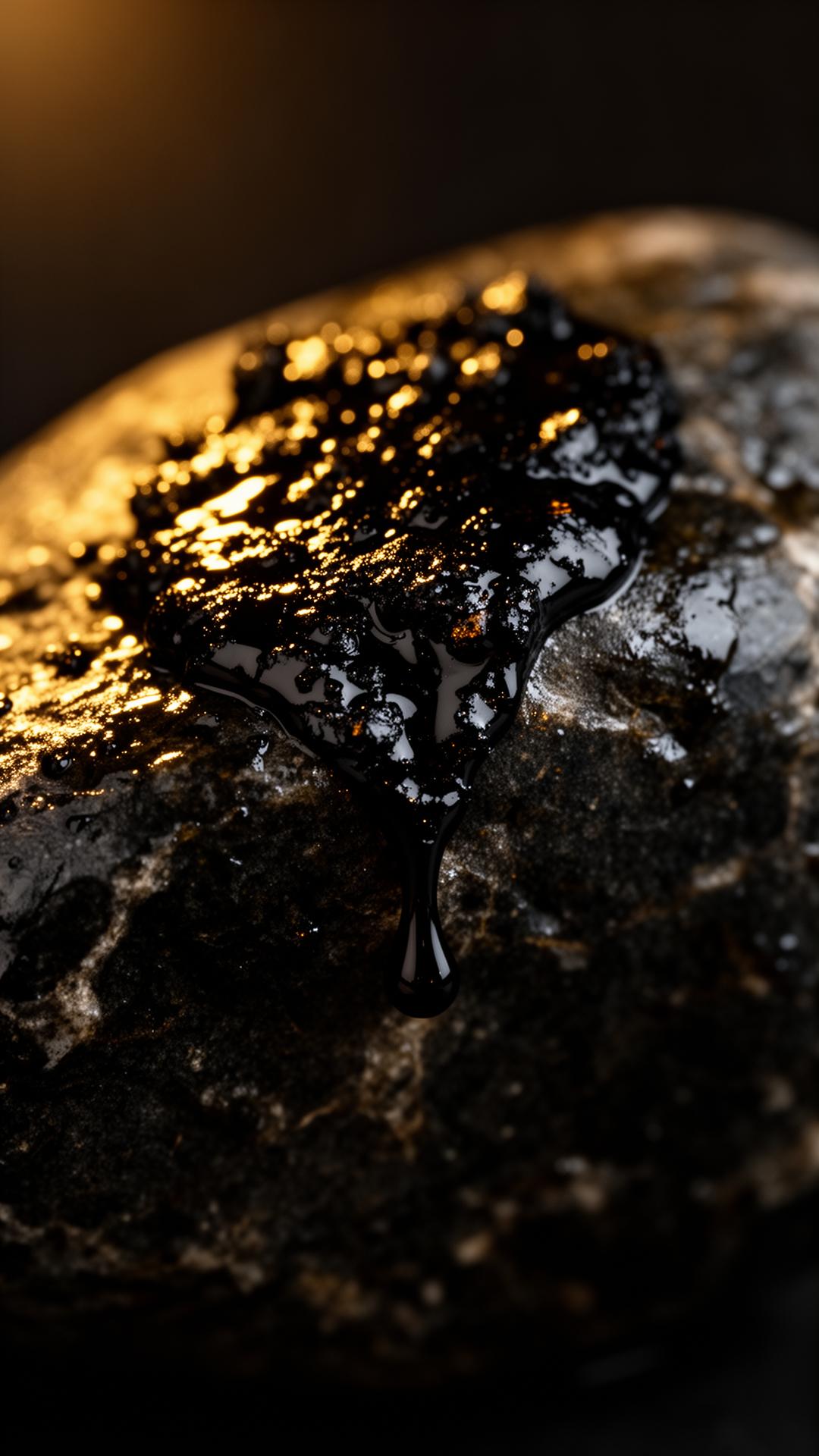 Pure Himalayan Shilajit forming on a high-altitude rock face in Nepal